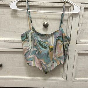 Heart Hips Multicolor Swirl BandanaCrop Top